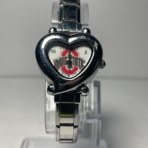 Ohio State Buckeyes NCAA Women\'s Heart Stainless-Steel Bracelet Watch NEW main image 5